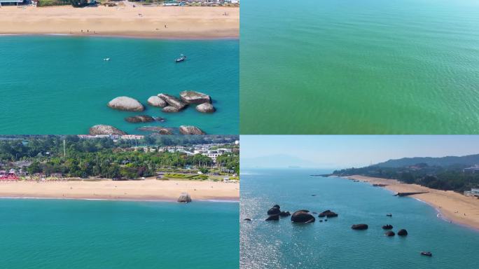 东海大海海边海水海浪沙滩海滩航拍风景唯美