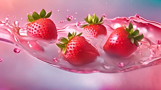 入水草莓水果
