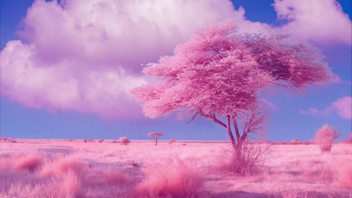 美丽的粉色树木