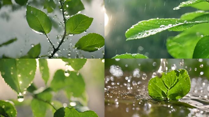 水滴 叶片 绿色 大自然 植物  阳光