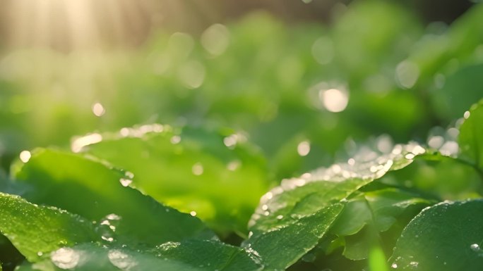 水滴 落叶 大自然 植物 水珠雨露 阳光