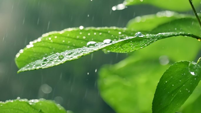 水滴 落叶 大自然 植物 水珠雨露 阳光