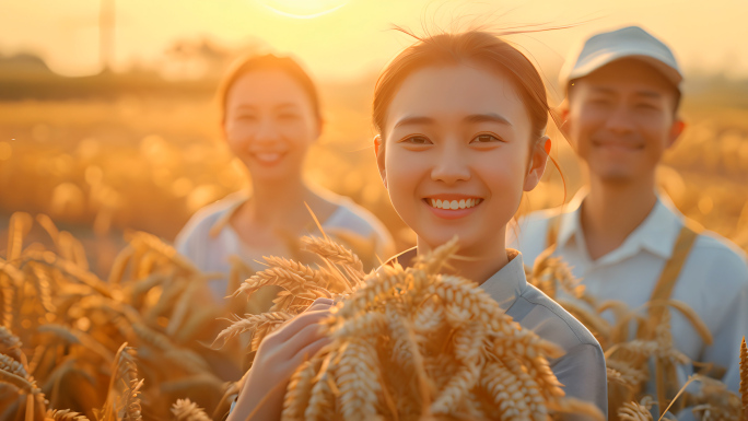 丰收笑脸合集乡村振兴