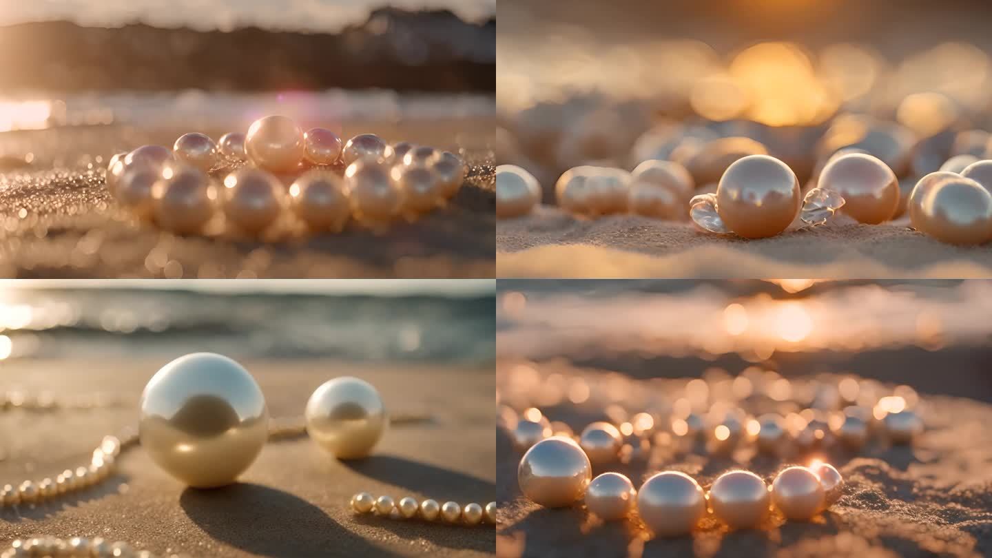 海水沙滩上的珍珠