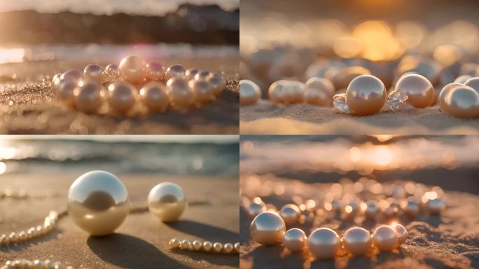 海水沙滩上的珍珠