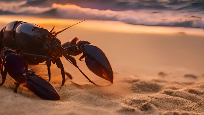 夕阳下的海滩