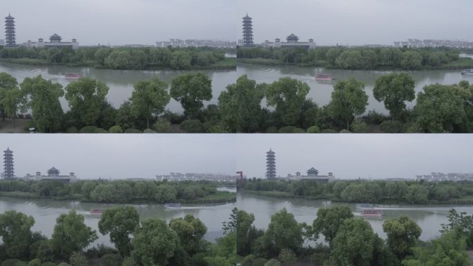 4K扬州大运河博物馆运河三湾游船