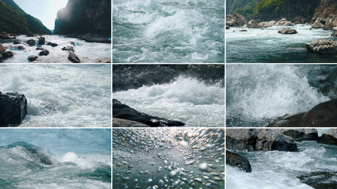 山河流水江流湍急的流水