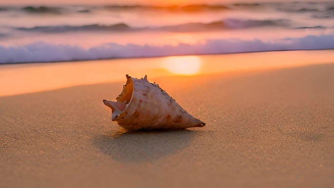 夕阳下的海平面