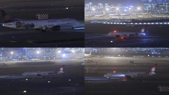 吉祥航空波音787-9夜晚滑行起飞