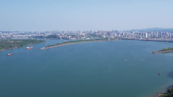 武汉江边 游船 风光风景 4K航拍 长江
