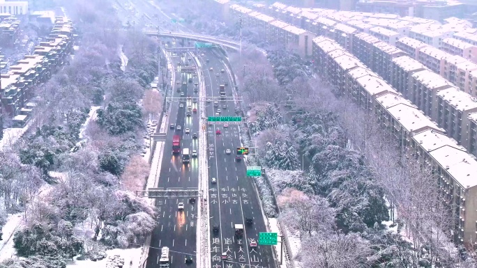 三环线庙山雪景