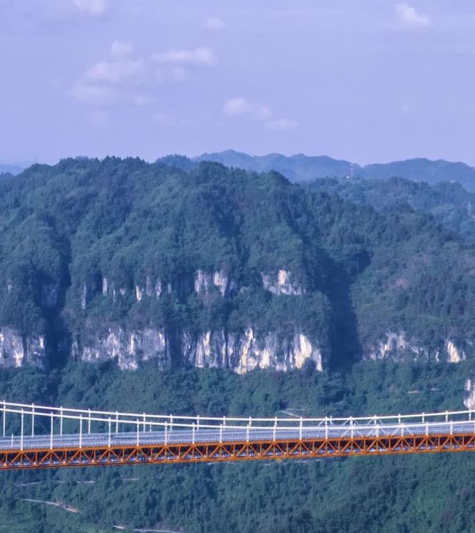 高清竖屏延时航拍湖南矮寨大桥