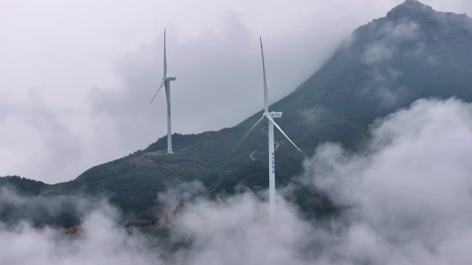 江西玉华山风电场云海航拍