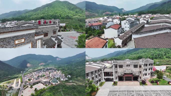 湖北黄陂姚家山风景区历史建筑山村航拍