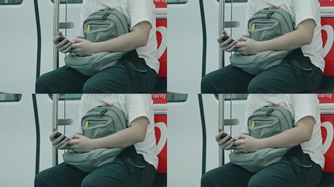 地铁上玩手机坐地铁深圳地铁C0169