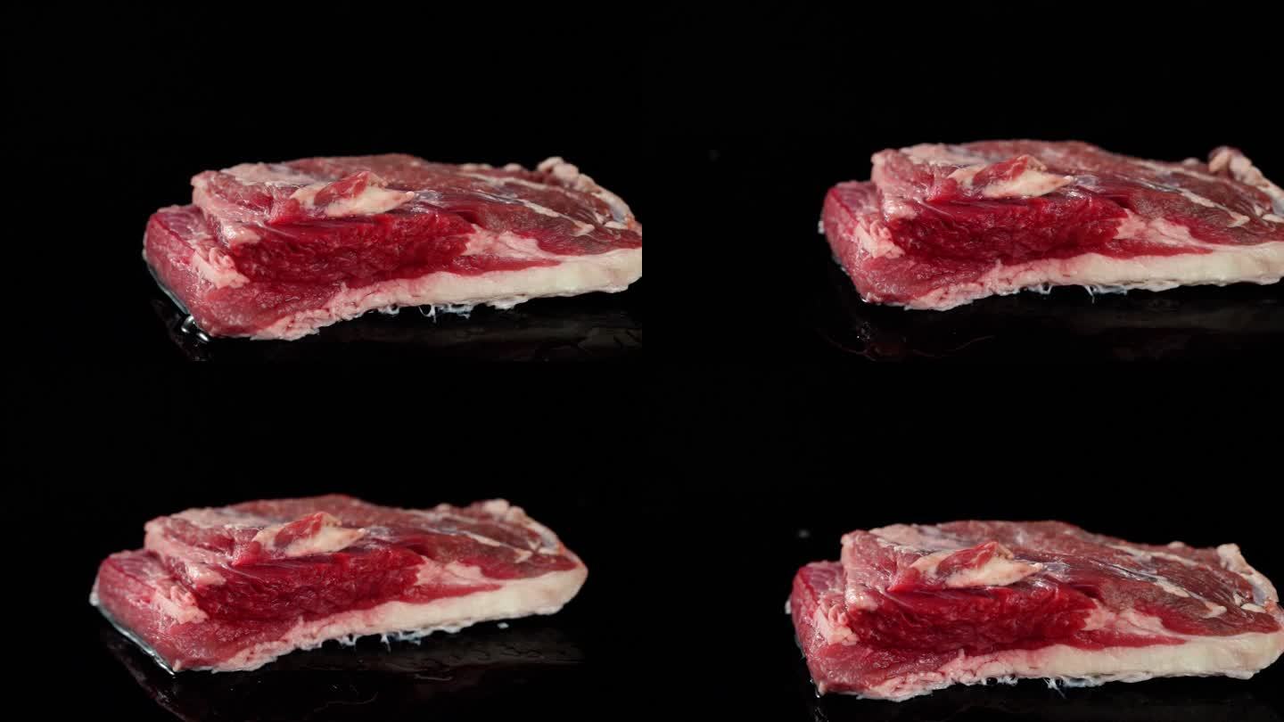 新鲜牛肉的特写视频广告