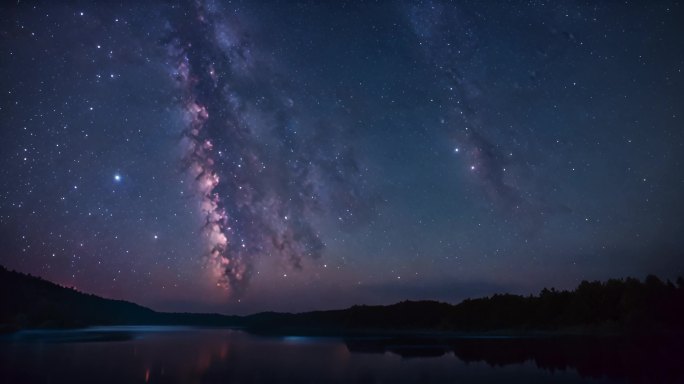 唯美星空夜景银河延时