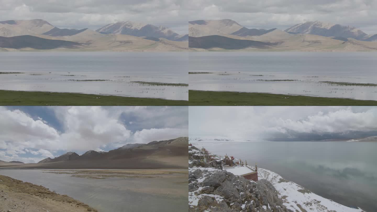 冬季西藏天空雪山河流