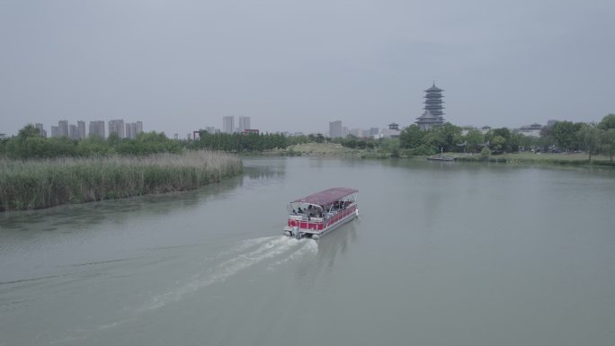 4K扬州大运河博物馆运河三湾游船