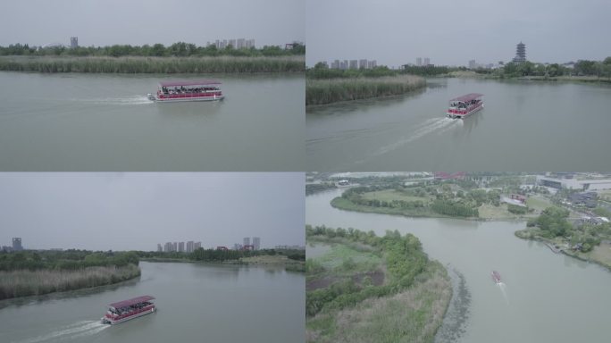 4K扬州大运河博物馆运河三湾游船