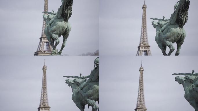 法国巴黎街景人文埃菲尔铁塔雕塑