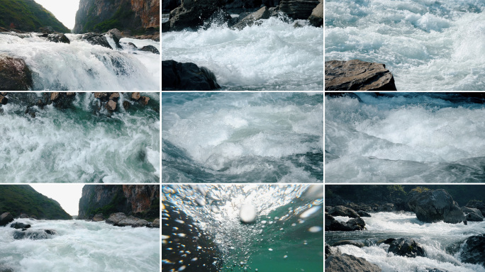 湍急的山水江河山河河流
