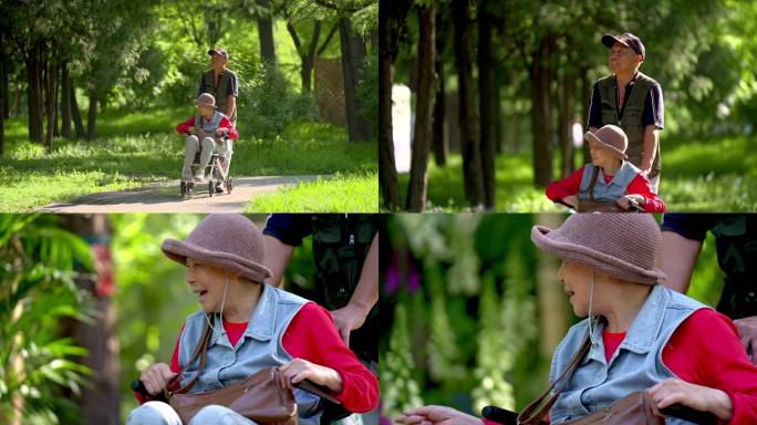 幸福老年生活 幸福生活 轮椅 坐轮