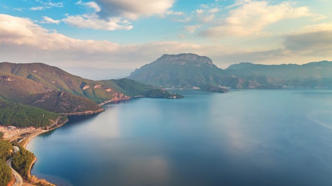 泸沽湖航拍延时4K