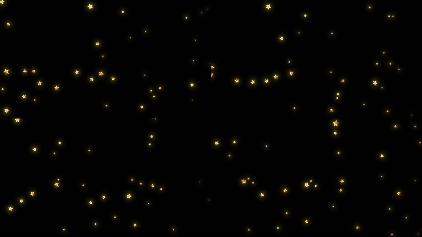 流动的金色星星粒子