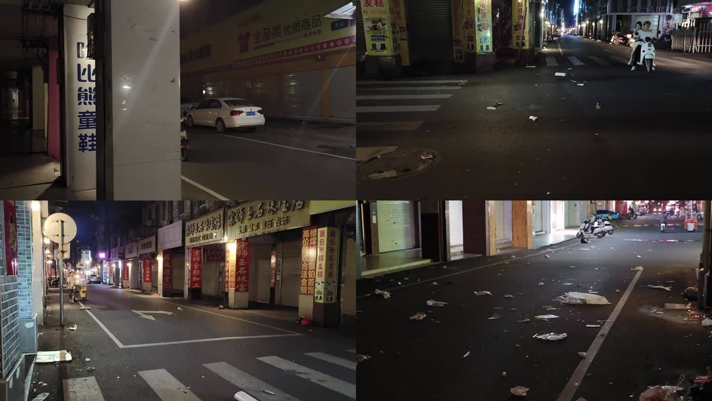 无人街道深夜 小巷冷清寂静凌晨时段