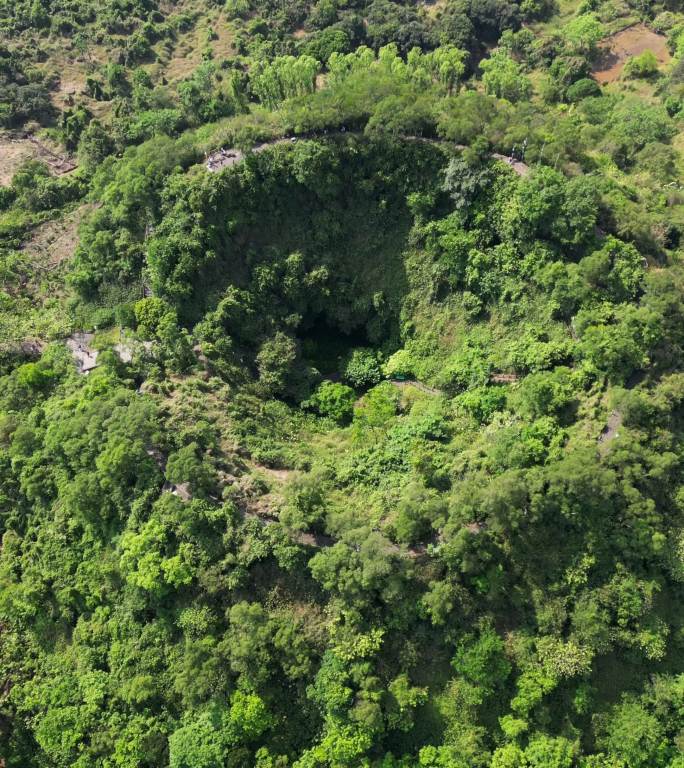 海口火山口公园4k航拍竖屏素材