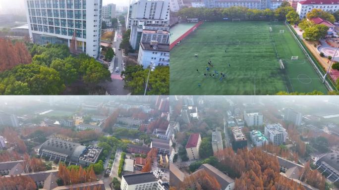 上海杨浦区同济大学本部航拍校园风景风光素