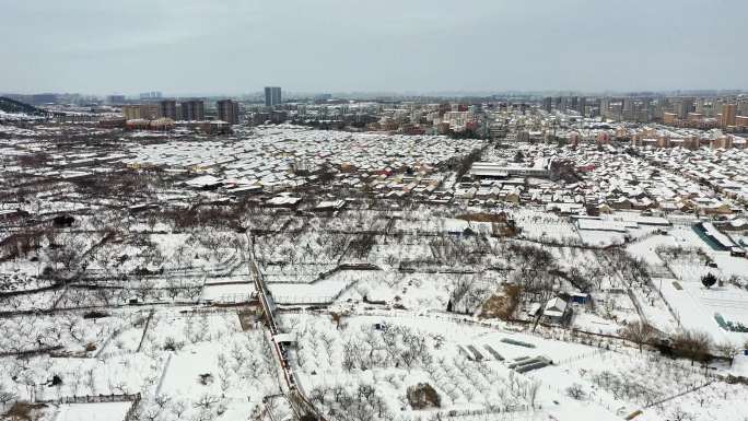 村庄雪景航拍