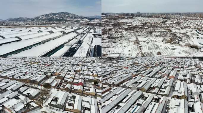 村庄雪景航拍