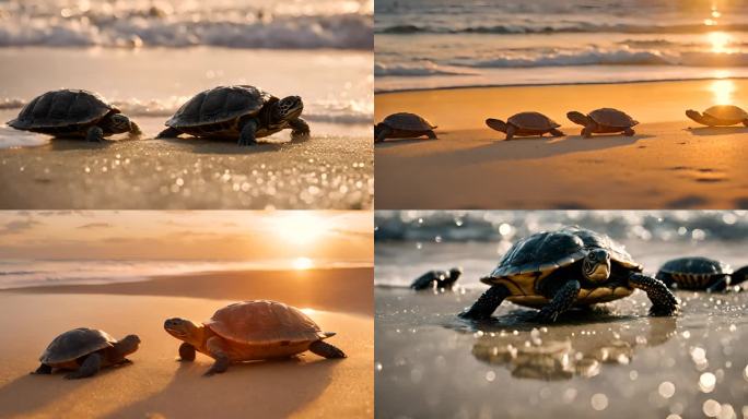 沙滩上的海龟