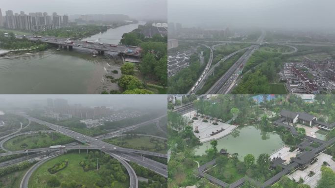 4k4月下旬阴天京杭大运河余杭南庄兜枢纽