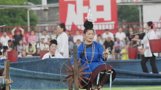 纺织织布非遗表演