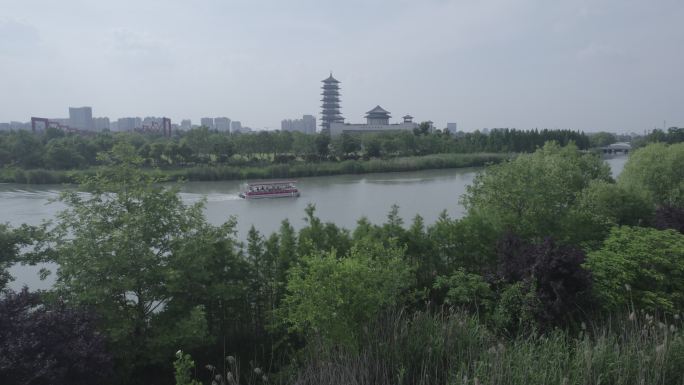 4K扬州大运河博物馆运河三湾游船