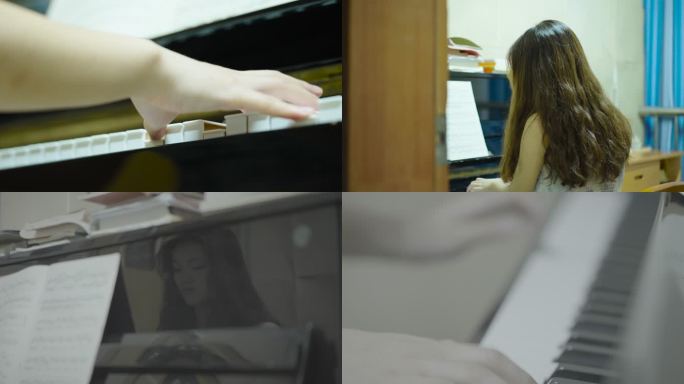 女生弹钢琴