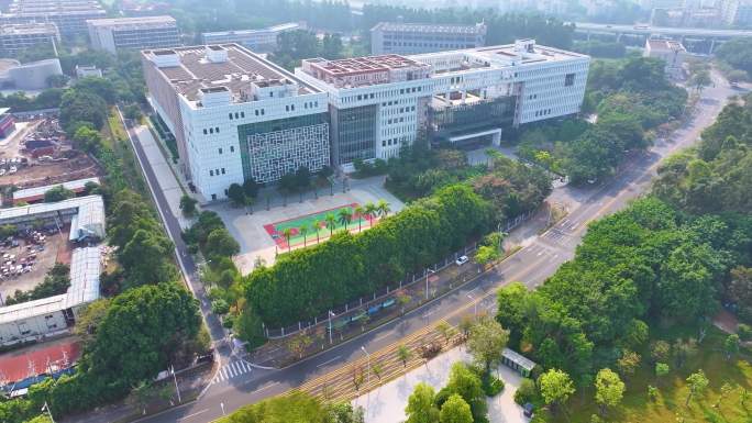 大学城广州市档案馆航拍广东番禺区城市风景