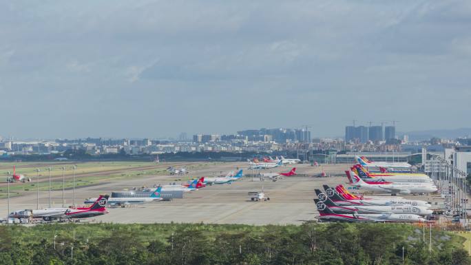 深圳机场顺丰航空机坪延时摄影