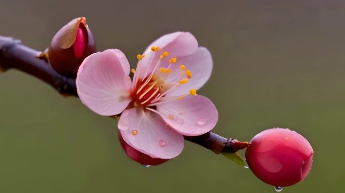 春天桃花盛开花蕊花朵花开