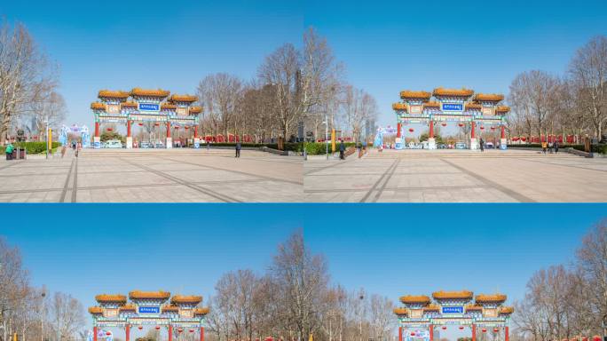 6K延时 北京通州运河文化广场牌楼大范围