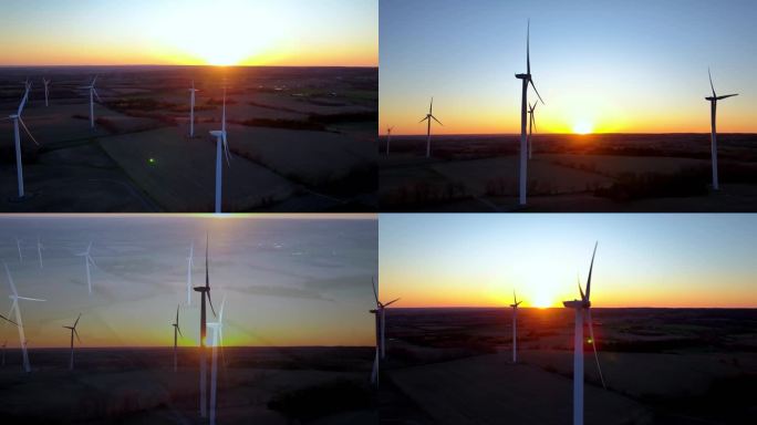【4K】风力发电风车风力新能源国家电网