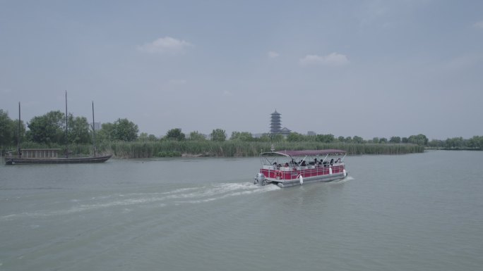 4K扬州大运河博物馆运河三湾游船