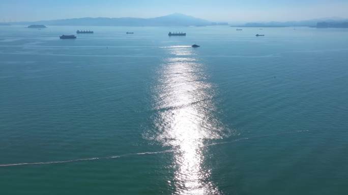 东海大海海边海水海浪沙滩海滩航拍风景唯美