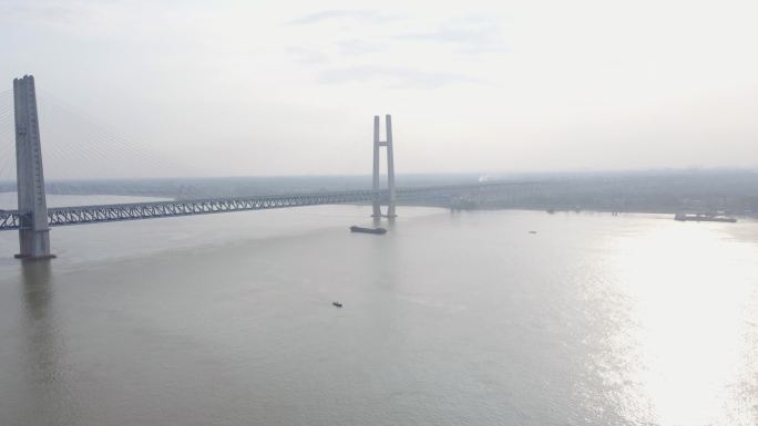 黄冈长江大桥 长江经济 江边建设 航拍