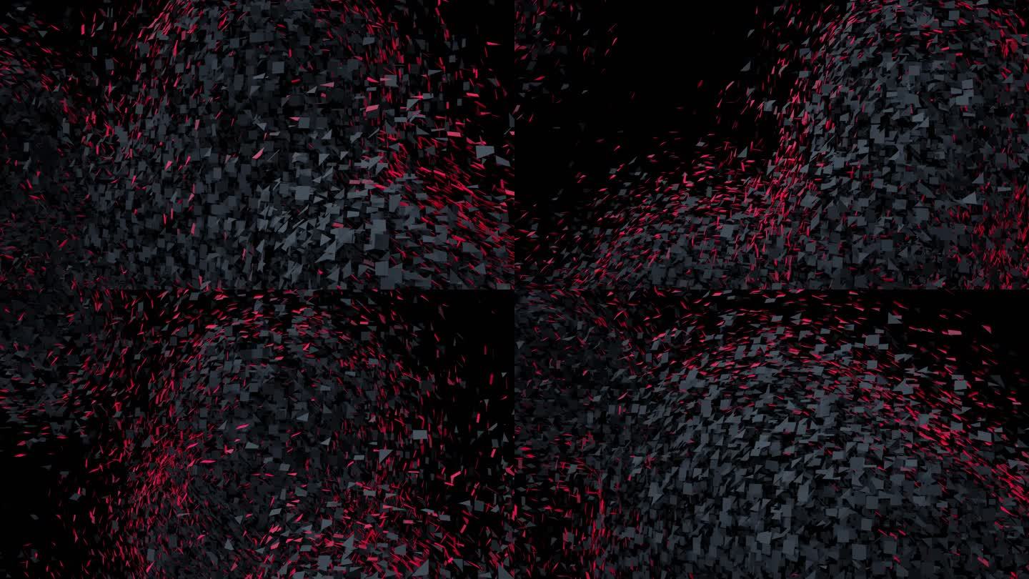 【4K时尚空间】黑红炫酷几何碎片快闪元素