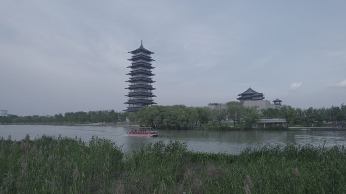 4K扬州大运河博物馆运河三湾游船